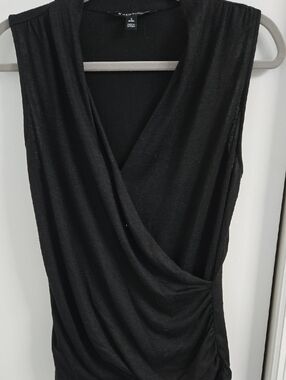 41 Hawthorn Black Draped Surplice Sleeveless Cami